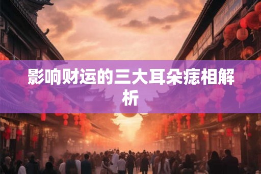 影响财运的三大耳朵痣相解析 影响财运的三大耳朵痣相解析