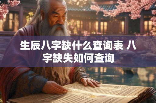 生辰八字缺什么查询表 八字缺失如何查询 生辰八字缺什么查询表 八字缺失如何查询