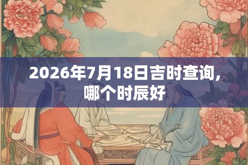 2026年7月18日吉时查询,哪个时辰好 2026年7月18日吉时查询,哪个时辰好