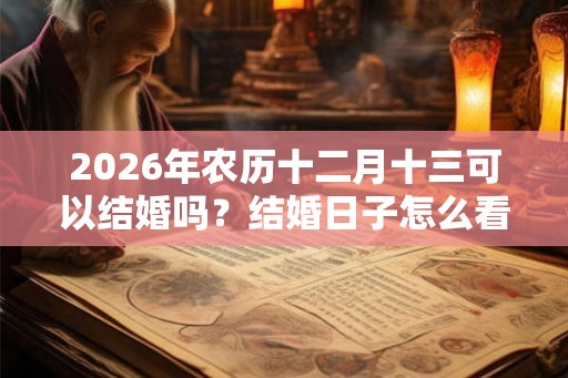 2026年农历十二月十三可以结婚吗？结婚日子怎么看？