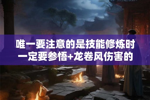 唯一要注意的是技能修炼时一定要参悟+龙卷风伤害的属性 唯一要注意的是技能修炼时一定要参悟+龙卷风伤害的属性