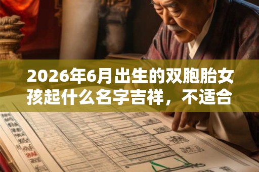 2026年6月出生的双胞胎女孩起什么名字吉祥,不适合用哪些字。 2026年6月出生的双胞胎女孩起什么名字吉祥,不适合用哪些字。