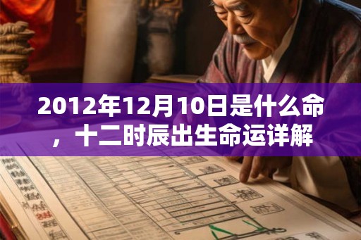 2012年12月10日是什么命，十二时辰出生命运详解