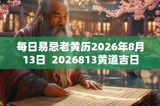 每日易忌老黄历2026年8月13日  2026813黄道吉日