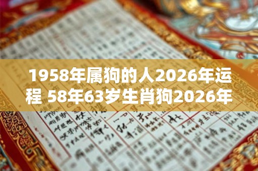 1958年属狗的人2026年运程 58年63岁生肖狗2026年运势