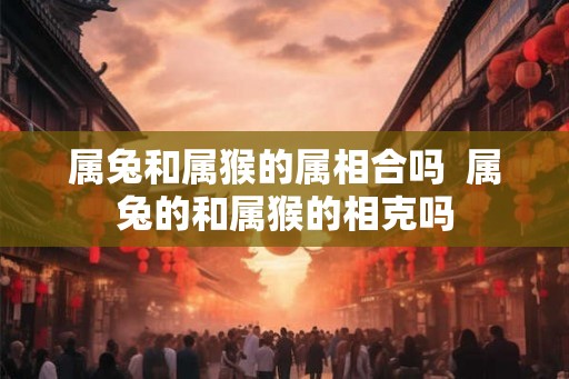属兔和属猴的属相合吗  属兔的和属猴的相克吗