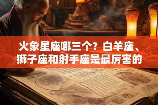 火象星座哪三个？白羊座、狮子座和射手座是最厉害的！