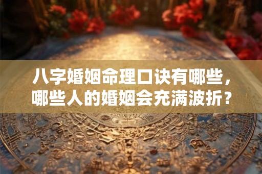 八字婚姻命理口诀有哪些，哪些人的婚姻会充满波折？