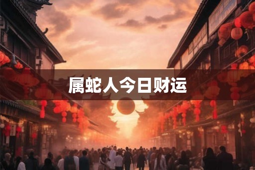 属蛇人今日财运