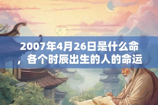 2007年4月26日是什么命，各个时辰出生的人的命运