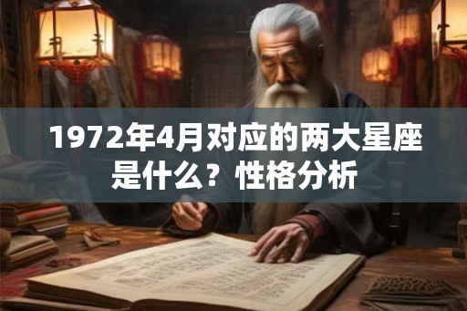1972年4月对应的两大星座是什么？性格分析