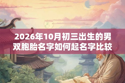 2026年10月初三出生的男双胞胎名字如何起名字比较好，五行属什么？