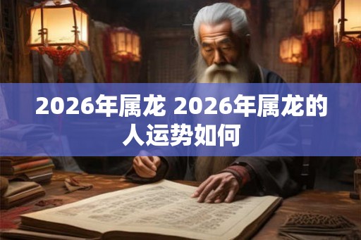 2026年属龙 2026年属龙的人运势如何