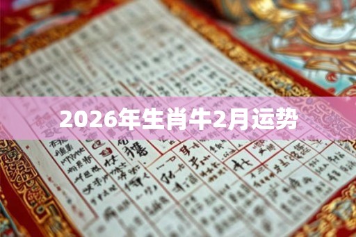 2026年生肖牛2月运势
