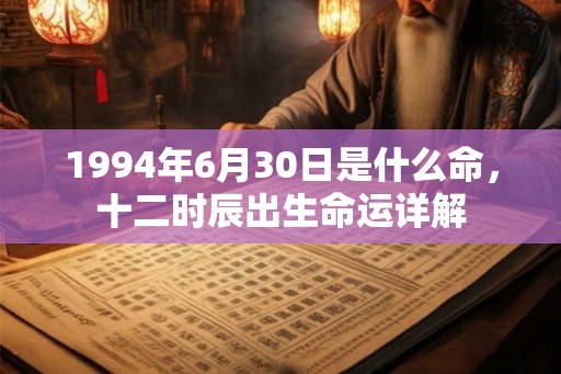1994年6月30日是什么命,十二时辰出生命运详解 1994年6月30日是什么命,十二时辰出生命运详解