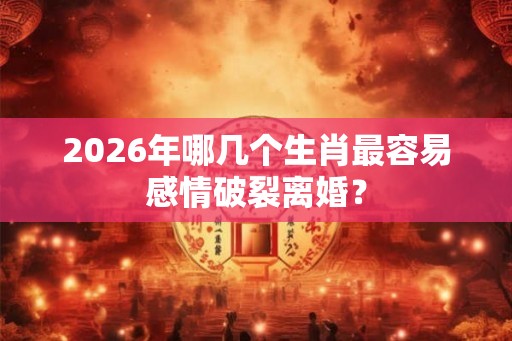 2026年哪几个生肖最容易感情破裂离婚？