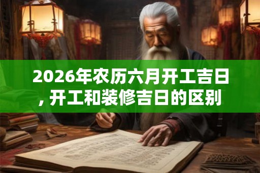 2026年农历六月开工吉日, 开工和装修吉日的区别