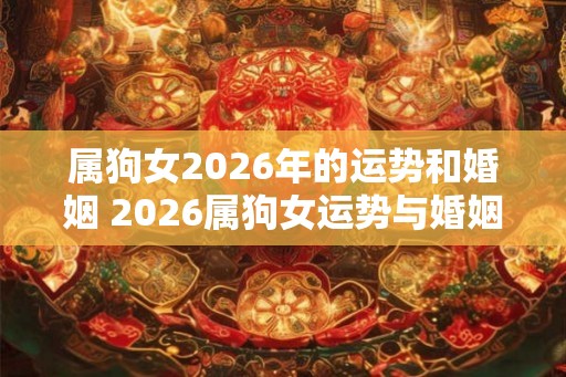 属狗女2026年的运势和婚姻 2026属狗女运势与婚姻如何