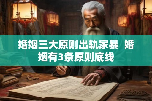 婚姻三大原则出轨家暴 婚姻有3条原则底线 婚姻三大原则出轨家暴 婚姻有3条原则底线