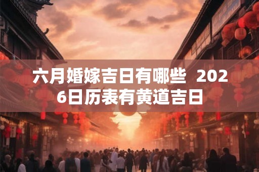 六月婚嫁吉日有哪些 2026日历表有黄道吉日 六月婚嫁吉日有哪些 2026日历表有黄道吉日