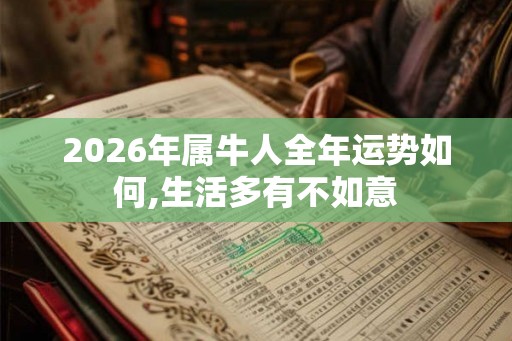 2026年属牛人全年运势如何,生活多有不如意