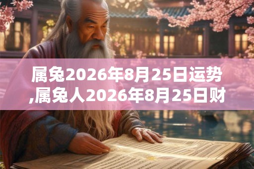 属兔2026年8月25日运势,属兔人2026年8月25日财运,生肖兔2026年8月25日运势