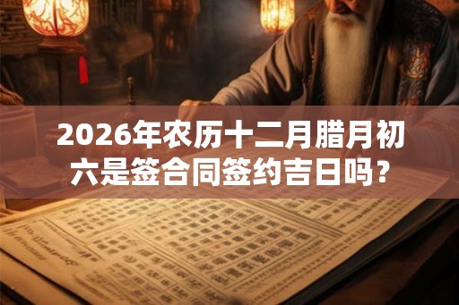 2026年农历十二月腊月初六是签合同签约吉日吗？