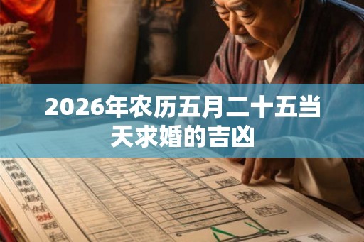 2026年农历五月二十五当天求婚的吉凶