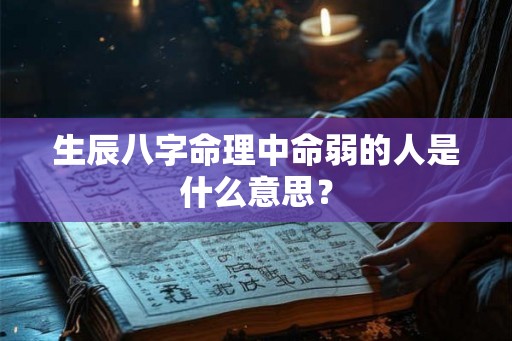 生辰八字命理中命弱的人是什么意思? 生辰八字命理中命弱的人是什么意思?