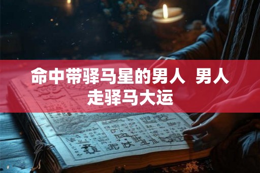 命中带驿马星的男人  男人走驿马大运