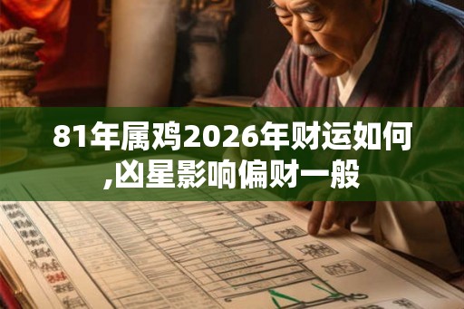 81年属鸡2026年财运如何,凶星影响偏财一般