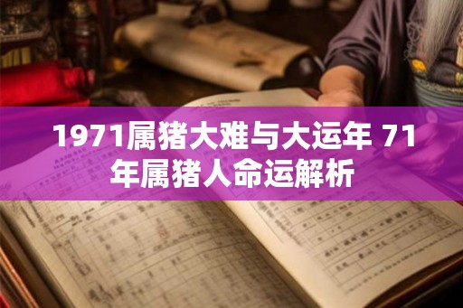 1971属猪大难与大运年 71年属猪人命运解析 1971属猪大难与大运年 71年属猪人命运解析