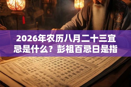 2026年农历八月二十三宜忌是什么？彭祖百忌日是指哪些？