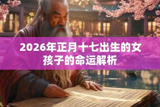 2026年正月十七出生的女孩子的命运解析