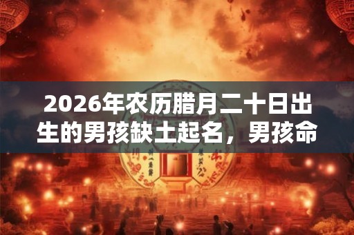 2026年农历腊月二十日出生的男孩缺土起名，男孩命运如何？