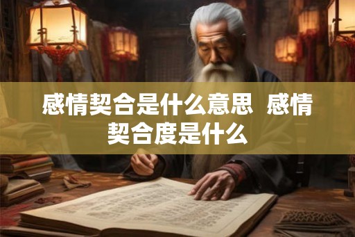 感情契合是什么意思  感情契合度是什么