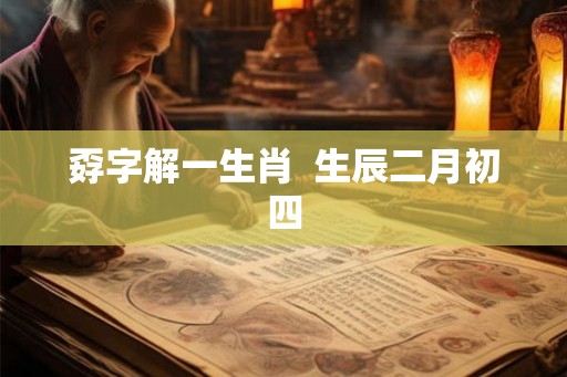孬字解一生肖  生辰二月初四