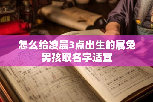 怎么给凌晨3点出生的属兔男孩取名字适宜