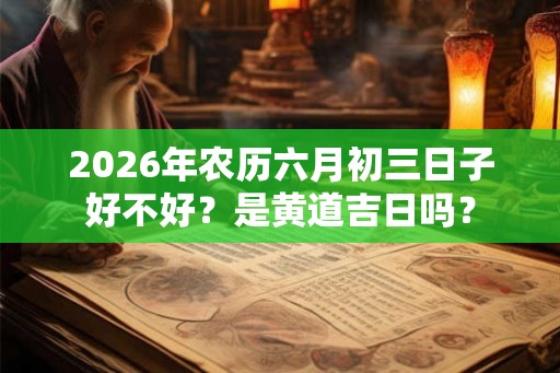 2026年农历六月初三日子好不好?是黄道吉日吗? 2026年农历六月初三日子好不好?是黄道吉日吗?