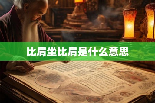 比肩坐比肩是什么意思