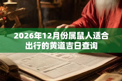 2026年12月份属鼠人适合出行的黄道吉日查询 2026年12月份属鼠人适合出行的黄道吉日查询