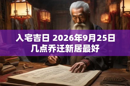 入宅吉日 2026年9月25日几点乔迁新居最好