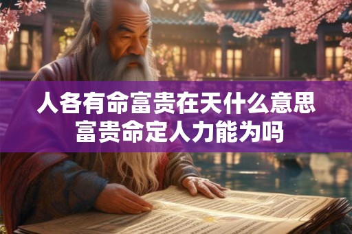 人各有命富贵在天什么意思 富贵命定人力能为吗