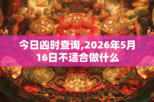 今日凶时查询,2026年5月16日不适合做什么 今日凶时查询,2026年5月16日不适合做什么