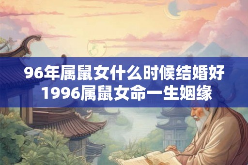 96年属鼠女什么时候结婚好 1996属鼠女命一生姻缘