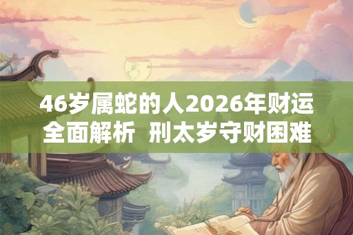 46岁属蛇的人2026年财运全面解析  刑太岁守财困难