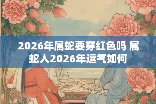 2026年属蛇要穿红色吗 属蛇人2026年运气如何