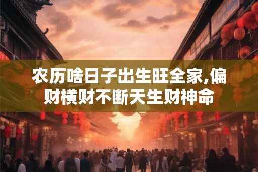 农历啥日子出生旺全家,偏财横财不断天生财神命