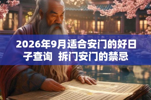 2026年9月适合安门的好日子查询  拆门安门的禁忌