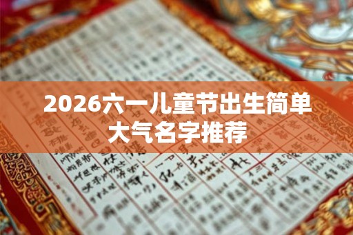 2026六一儿童节出生简单大气名字推荐